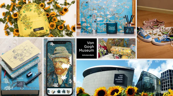 Collage van diverse samenwerkingen op het gebied van licenties: Eastpak, Moleskine, Floral Street, Cariuma